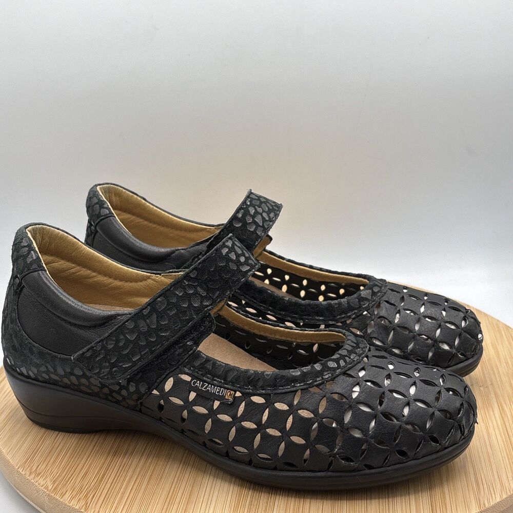 Calzamedi Woven Leather Mary Jane EU 38 US 7.5 -8 Comfort Orthotic Spain Shoe - Picture 3 of 13